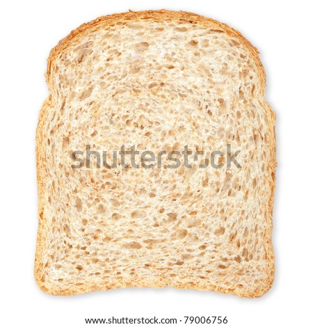 Bread slice isolated on white, clipping path included Royalty-Free Stock Photo #79006756