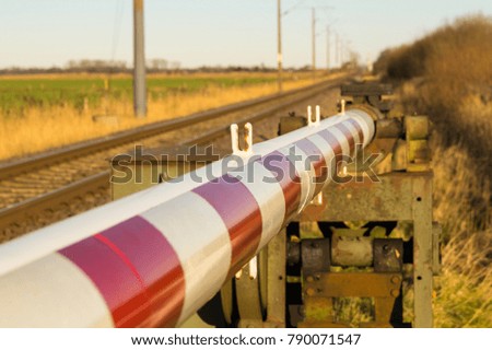 Barriers at the railroad crossing