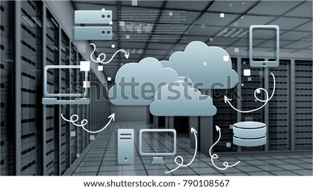 Digital web network icons on background