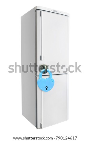 The image of refrigerator with a lock on it's door