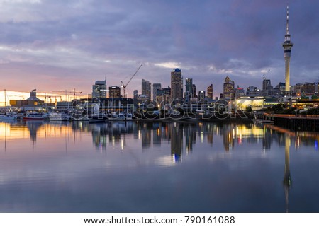 Auckland Waterfront by night 