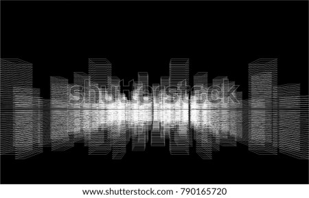 abstract architecture, city buildings vector illustration