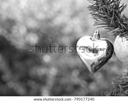 Heart shape decoration black and white picture