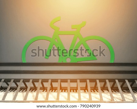 Steel bicycle parking. bikes parking on street wall background