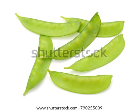 Sugar snap peas isolated white background Royalty-Free Stock Photo #790255009