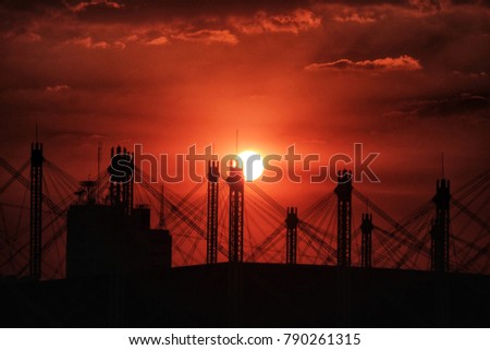 city and sunset background 