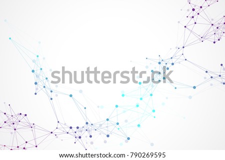 Structure molecule and communication. Dna, atom, neurons. Scientific molecule background for medicine, science technology chemistry. Vector illustration. Royalty-Free Stock Photo #790269595