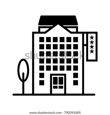 Hotel icon, Apartment illustration