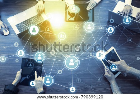 Social networking concept. Royalty-Free Stock Photo #790399120