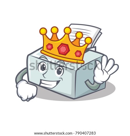King printer mascot cartoon style