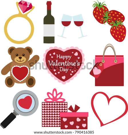 A Set of Colorful Valentine's Day Icons