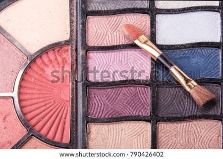 colorful palette of powder