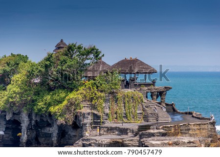 Close up picture of Tanah Lot temple, Ubud, Bali, Indonesia.  No people in the picture.