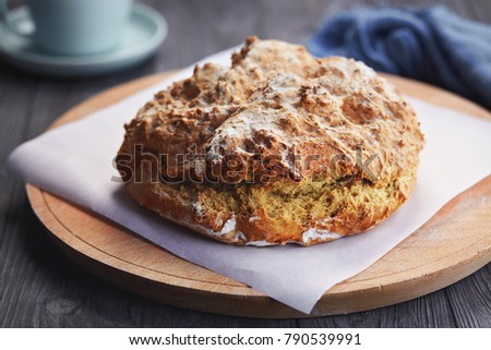 Irish soda bread with whole wheat flour Royalty-Free Stock Photo #790539991