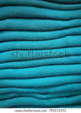 Blue cloth from department store background