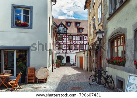 
Old streets of European cities. Konstanz. Germany. Royalty-Free Stock Photo #790607431