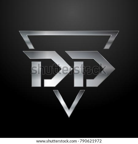 DD Logo, Monogram, Metal