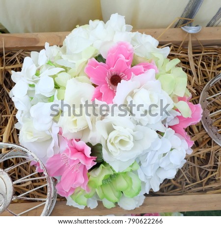 Plastic bouquet of rose with soft light fade tone, smooth and romantic feeling