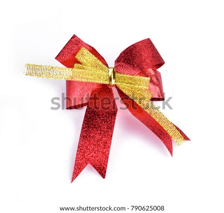 Red ribbon isolated from white background