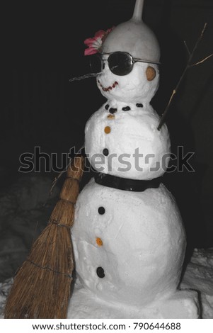 snowman, snowman in the evening, snowman macro photography