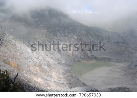 top view sulfur crater tangkuban perahu,Bandung - Indonesia