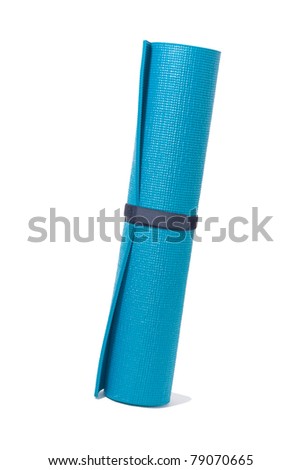 stand roll yoga mat on white and path Royalty-Free Stock Photo #79070665