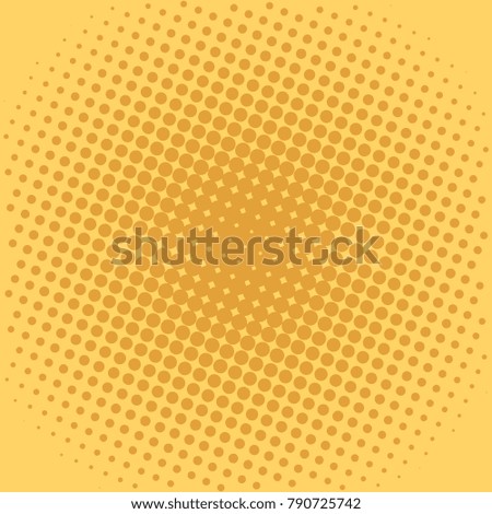 Yellow shining halftone design background retro raster illustration.