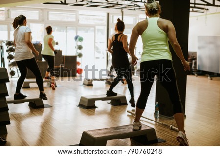 High intensity interval training workout. Hiit group training Royalty-Free Stock Photo #790760248