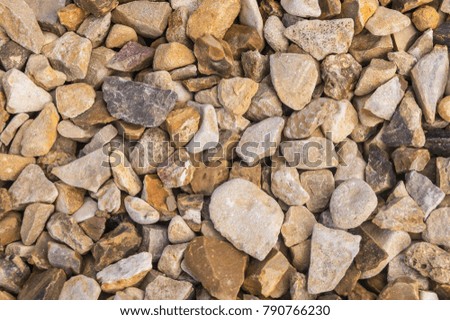 pebble stone rocks background, above view.  