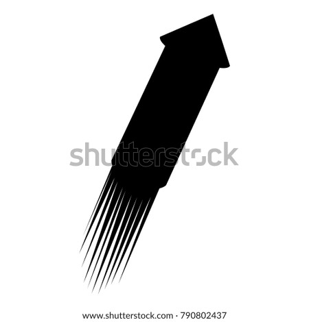 Silhouette of a firework rocket, Vector illustration