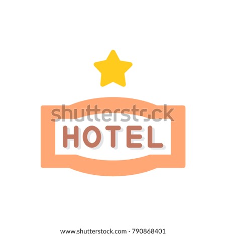 1 Star hotel flat icon
