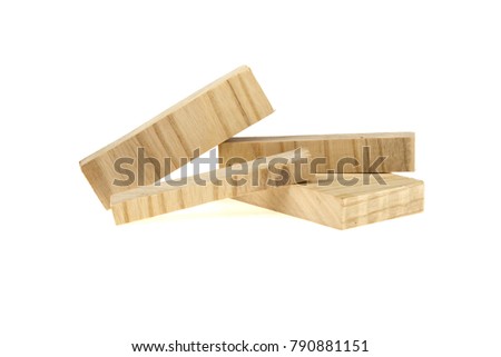 pieces of a wooden board on a white background