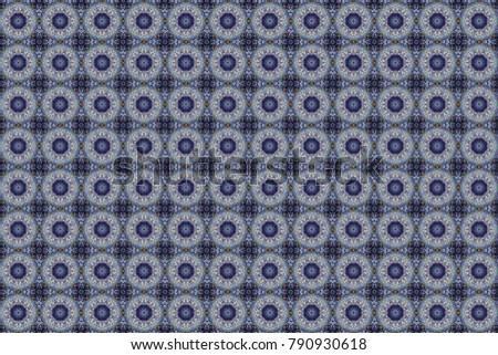 Abstract graphic pattern. Beautiful kaleidoscope blue seamless background.
