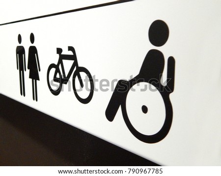 Handicap signage with person on wheelchair image 