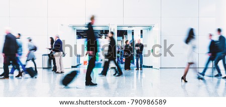 business people crowd at an expo concept