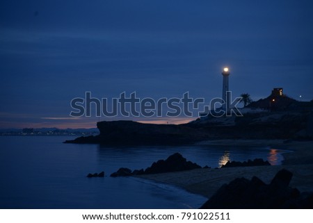 Lighthouse light dusk Point San Felipe, Baja, Mexico Royalty-Free Stock Photo #791022511