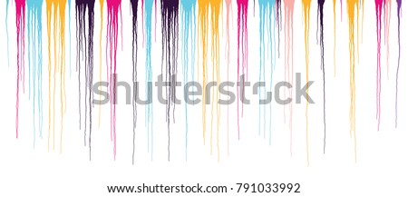 Colorful Dripping Paint - Vector Grunge Illustration  
 Royalty-Free Stock Photo #791033992