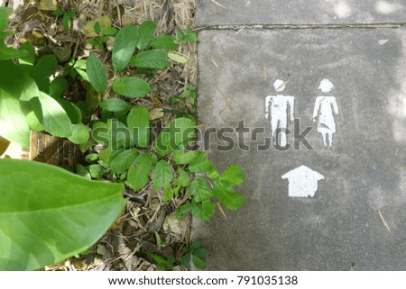 Toilet Signage on ground