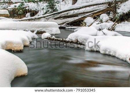 Ice And Snow On Creek