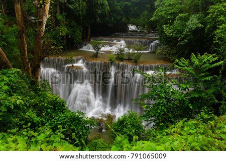 Forest Waterfall, Long Exposure, Huay Mae Khamin Waterfall, Thailand