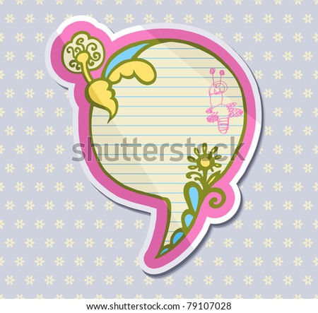 EPS10,  hand-drawn speech bubble in the style of children's drawings for decoration and design (funny stickers)