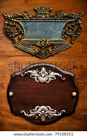 wood background with two signs