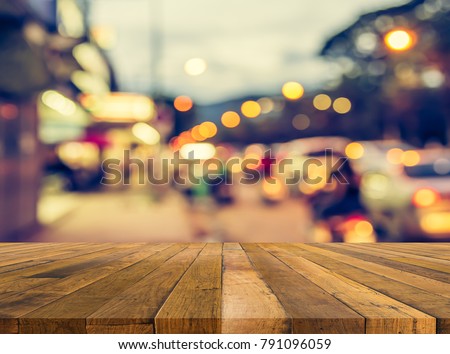 Abstract blur image of  Road in Night time with bokeh for background usage .