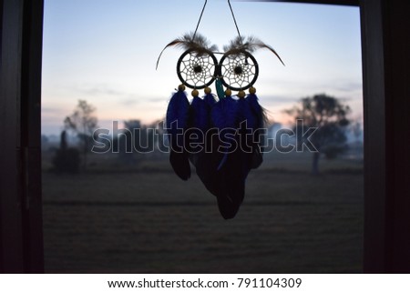Owl dream catcher Hanging by the window 