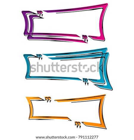 set of quote box bubble speech template colorful illustration outline abstract element
