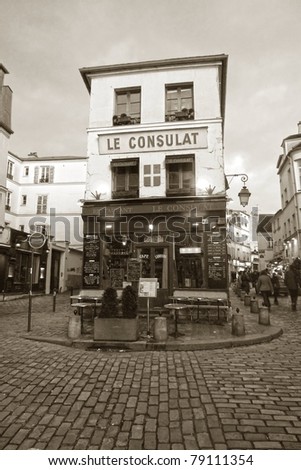 Traditional café in Paris, France