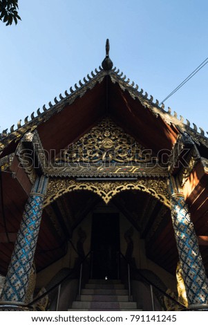 The temple roof used to do the background Thailand Chiang Mai.