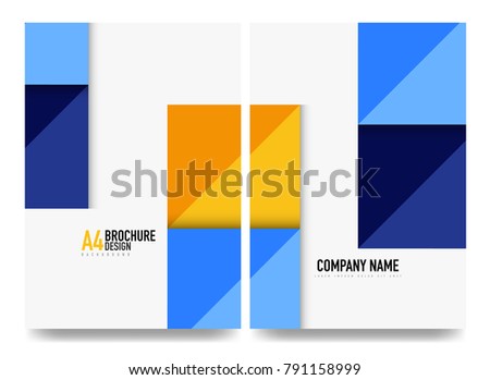 Square business a4 brochure cover design, flyer, annual report. Vector background