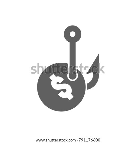 Hook with dollar money icon vector