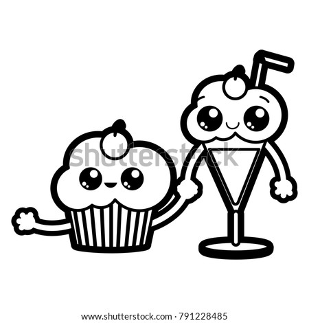 Cupcake and milkshake design